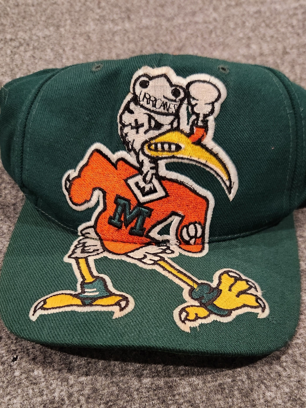VTG 90's American Needle University of Miami Hurricanes Big Logo Snapback Hat
